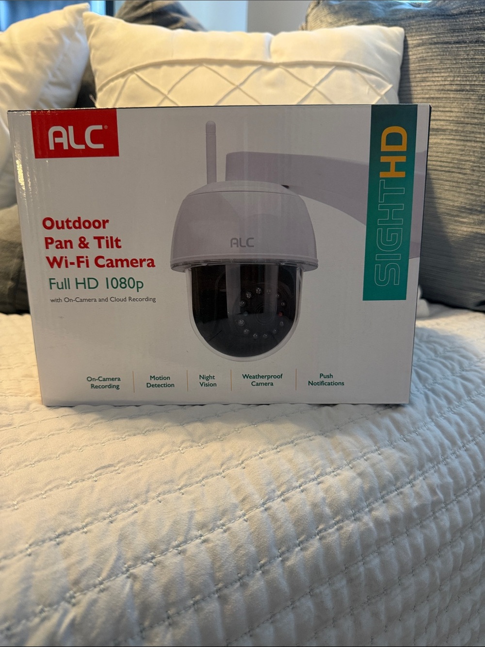 New out of the box A.L.C. Outdoor Pan & Tilt Wi‑Fi Camera - White